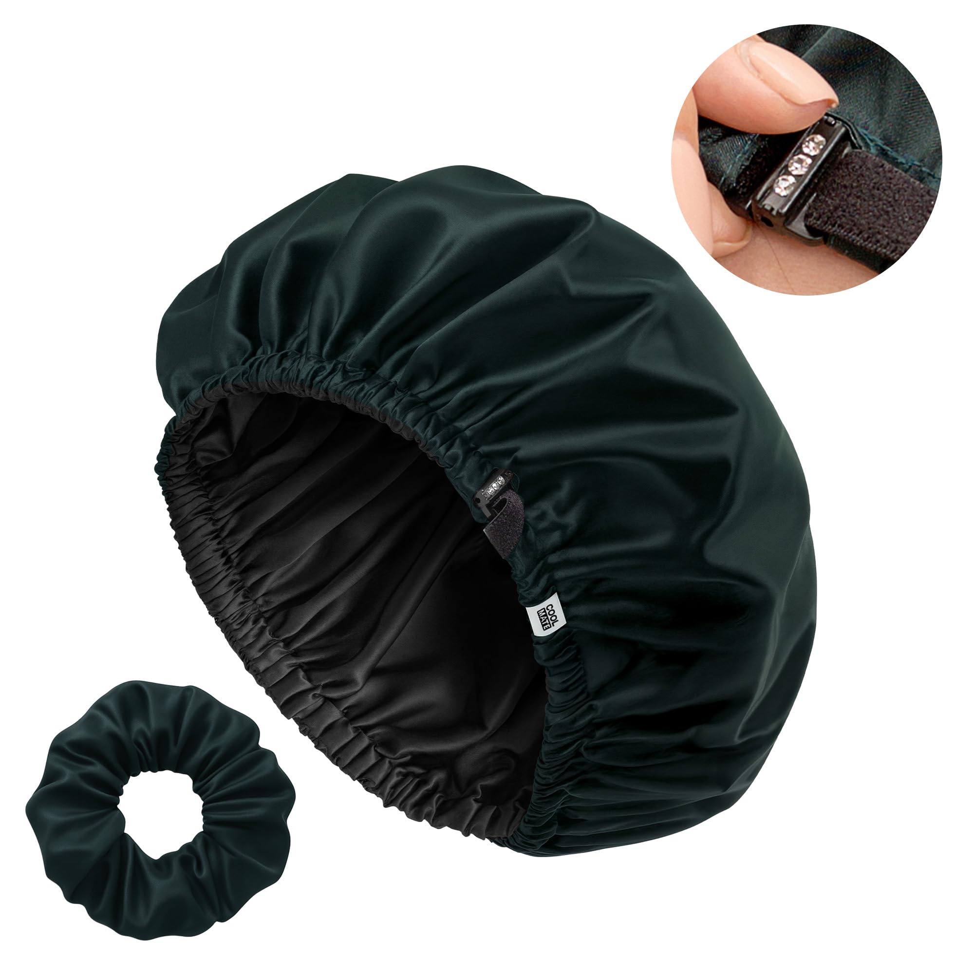 CoolMate bonnet satin confort premium: routine nuit douce et protectrice.