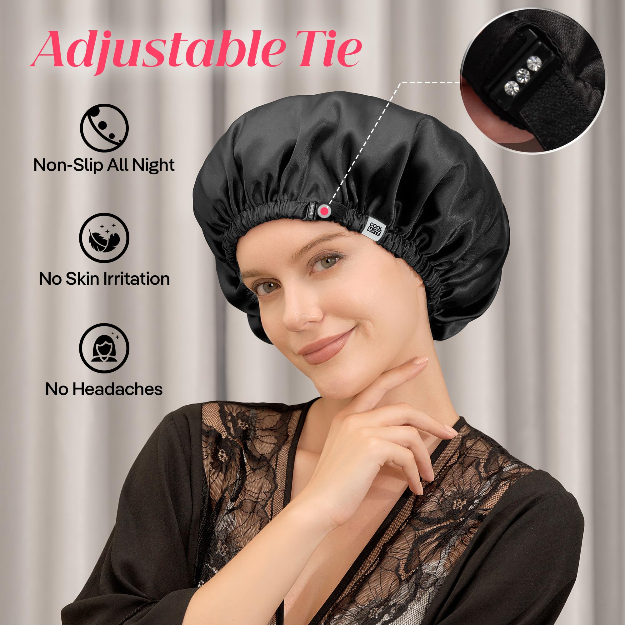 Coffret cadeau CoolMate élégant avec bonnet et accessoire en soie.