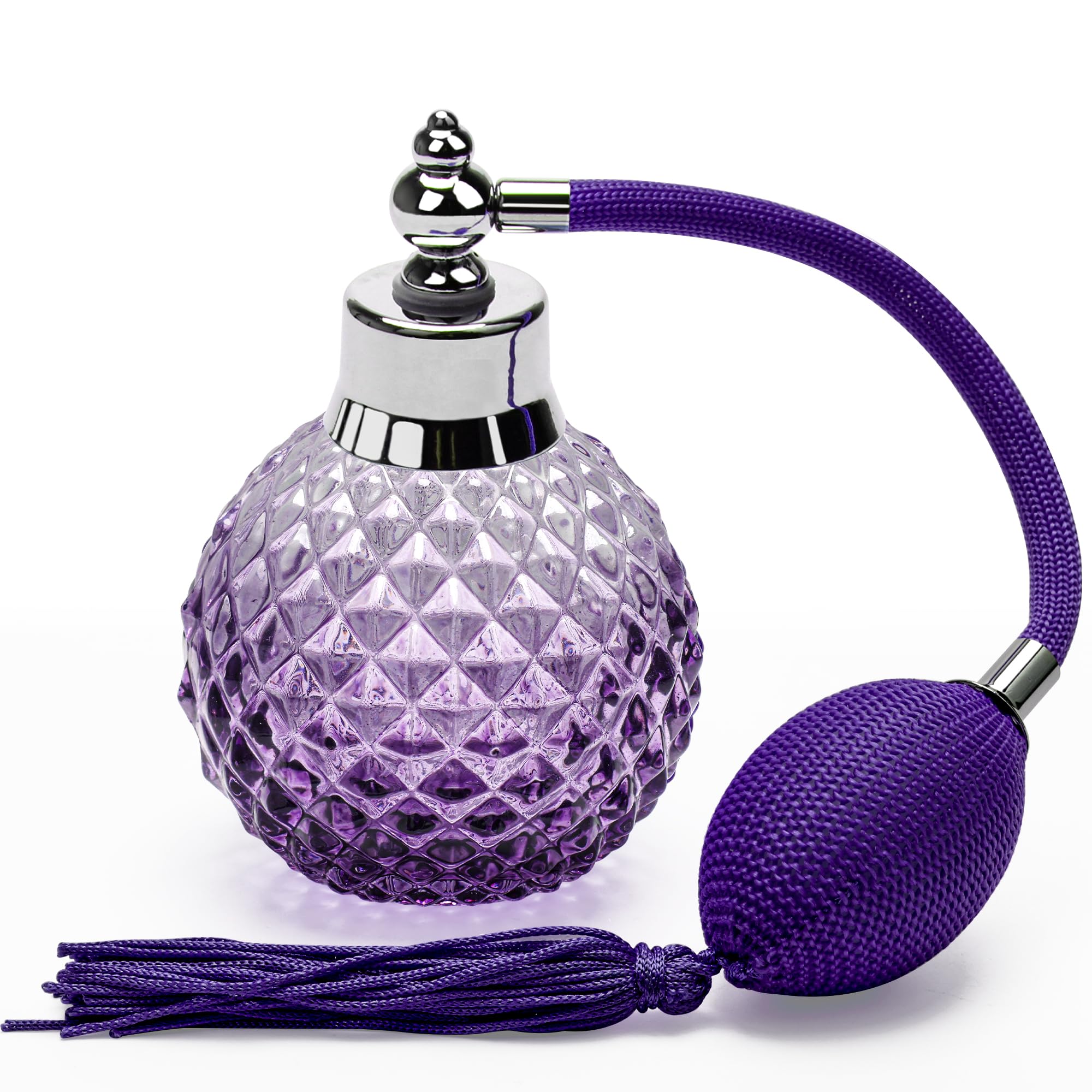 Coolrunner atomiseur parfum violet en cristal, allure vintage et réutilisable.