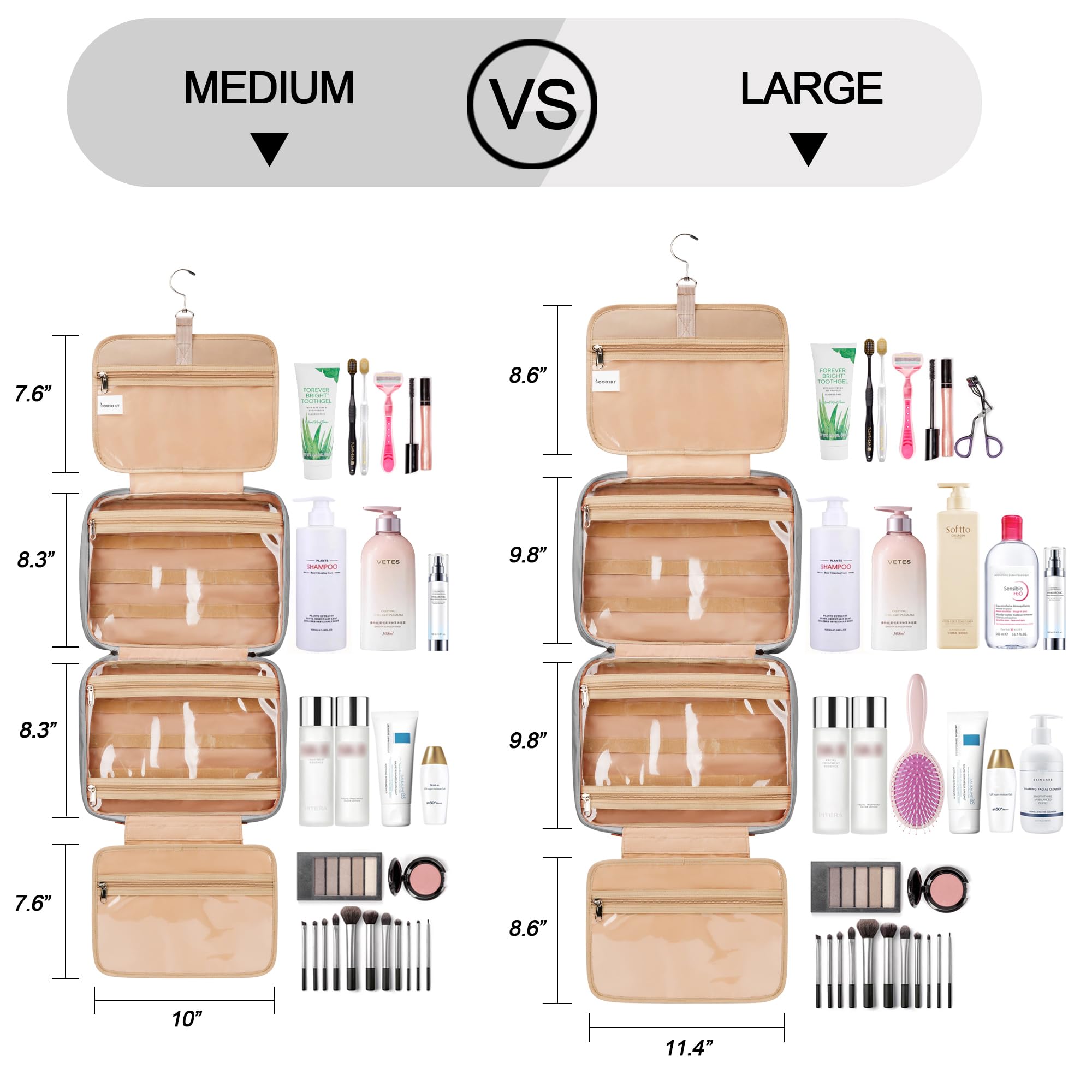 COOSKY organisateur bijoux gris, compartiment dédié pour bijoux en sécurité.