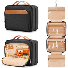 COOSKY trousse de toilette suspendue noire en voyage, pratique et compacte
