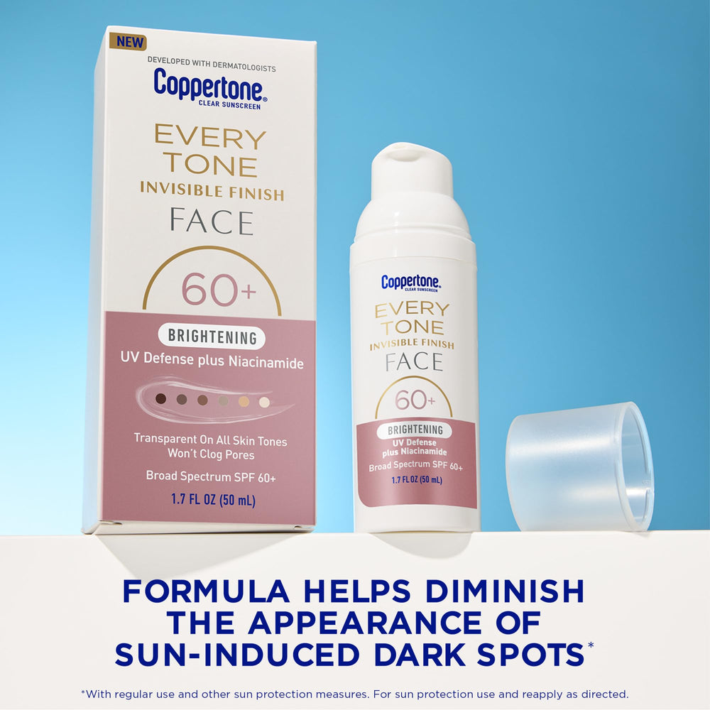Coppertone Every Tone: protection UV SPF60+, idéal pour rester protégé en extérieur.