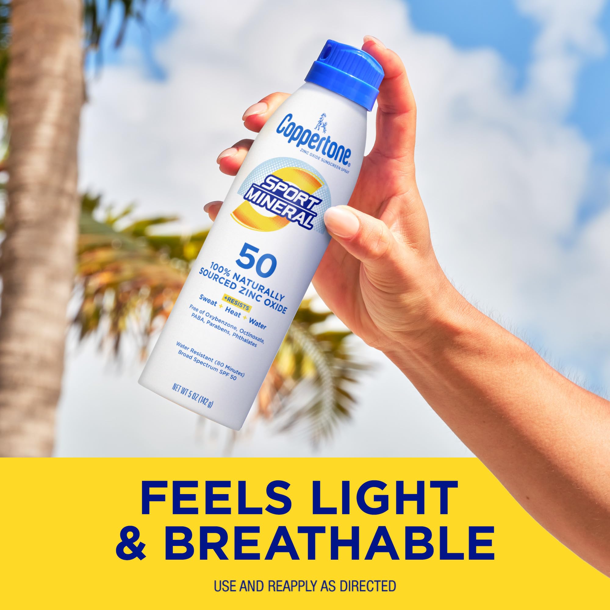 Coppertone Sport Mineral SPF 50, applicateur-doux, sensation agréable lors de l'application.