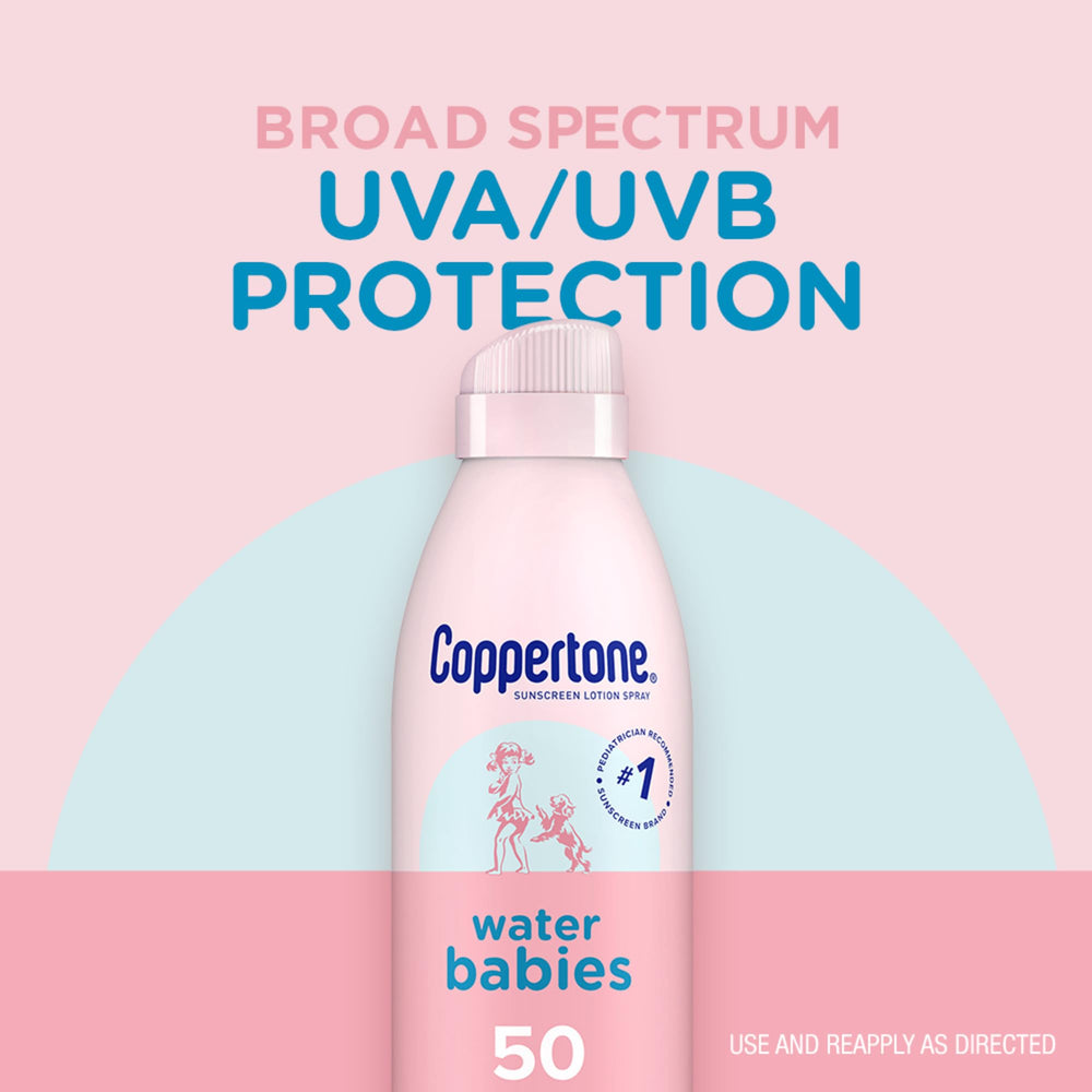 Coppertone WaterBabies SPF50: protection UV fiable pour bébé en extérieur.