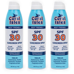 Coral Isles Brume Solaire SPF30, flacon avant pour une protection légère et pratique.