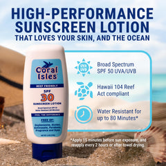 Coral Isles Écran solaire SPF30 — application sur peau pour une protection légère et non grasse