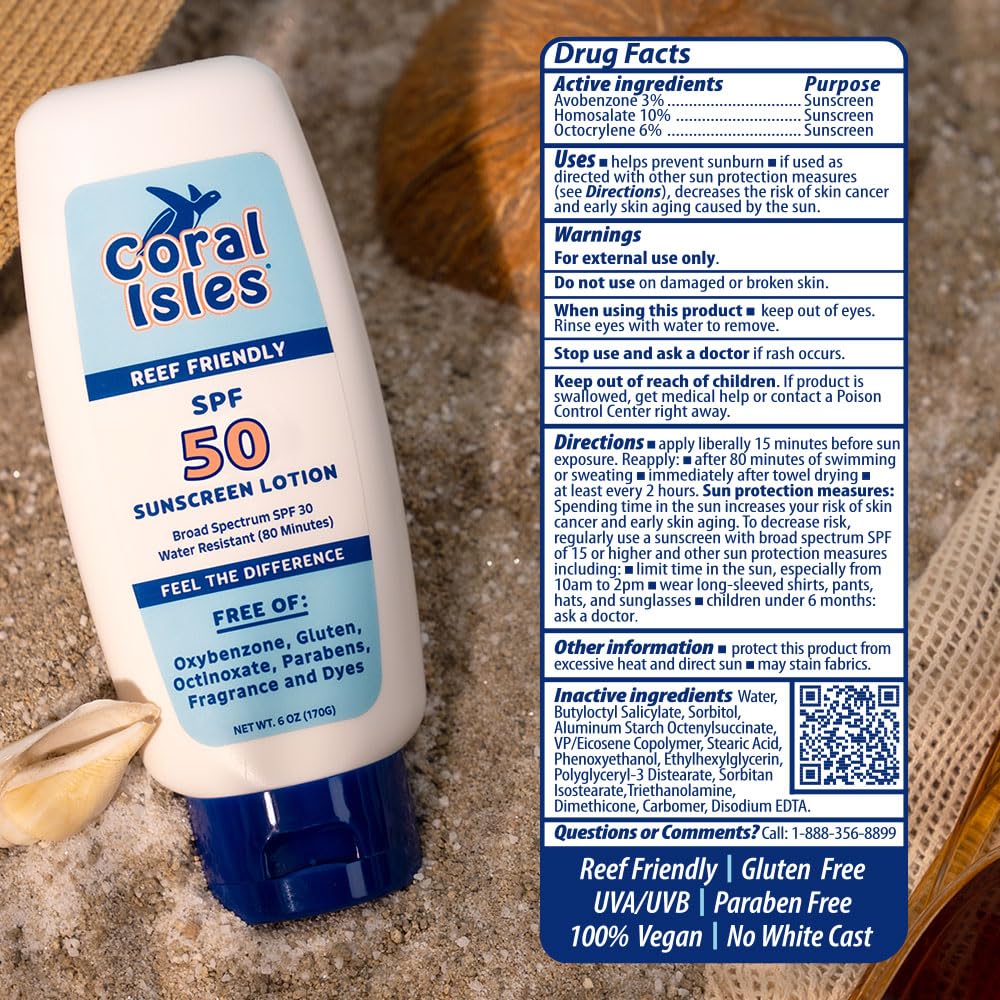 Duo de flacons 2oz de Coral Isles SPF50, parfait pour le voyage et le partage.