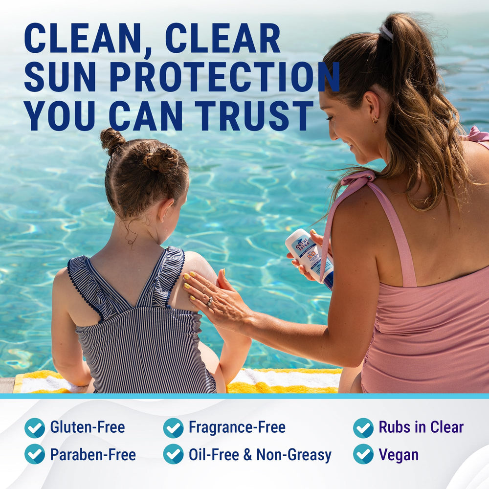 Coral Isles SPF50 sans parfum, idéal pour peaux sensibles et usages quotidiens.