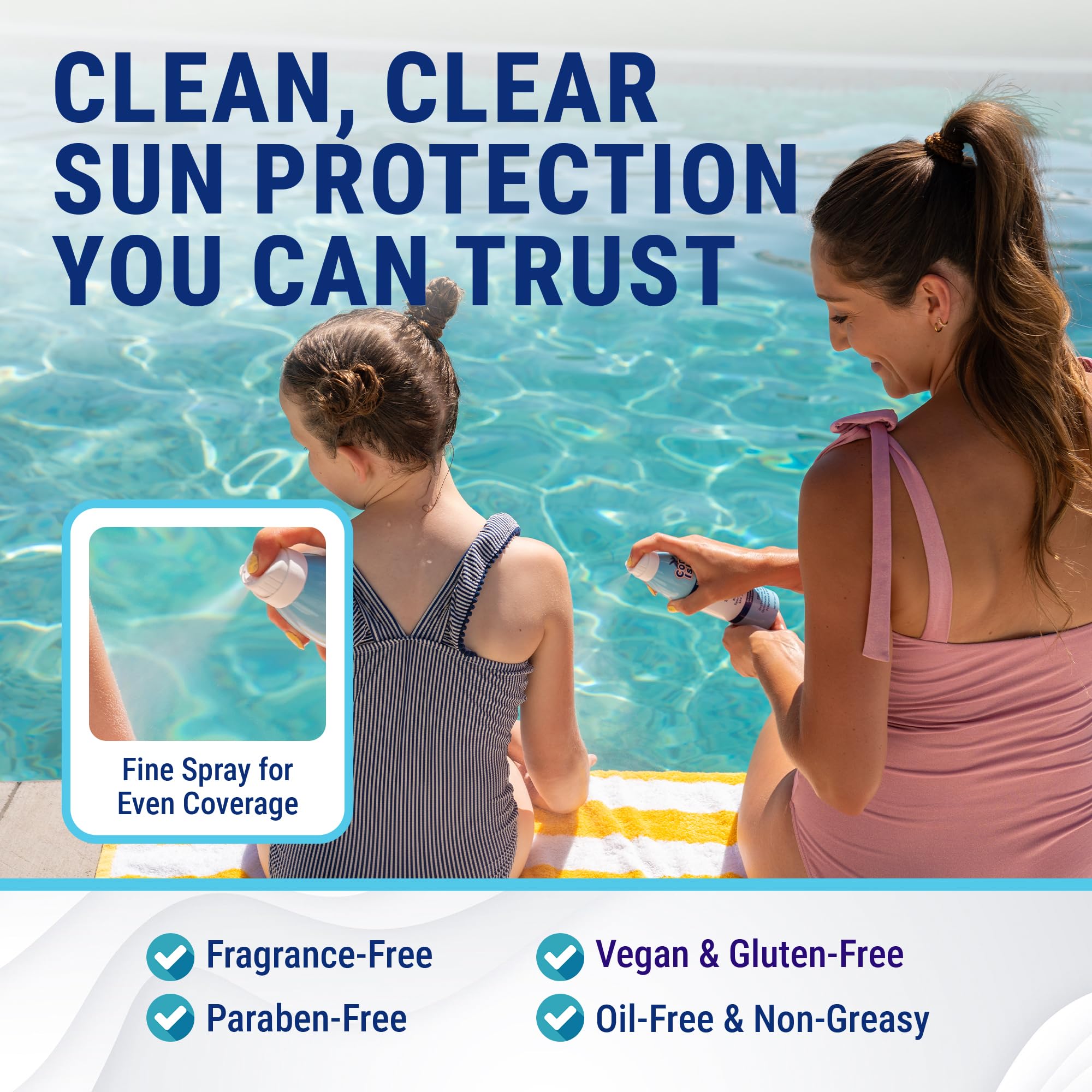 Coral Isles Spray SPF50 brume légère sans résidu blanc