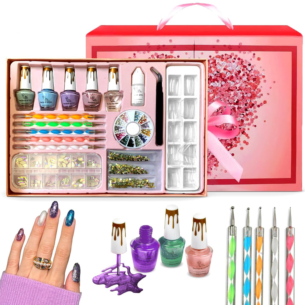 CoralBeau kit décoration des ongles complet avec bijoux et outils pour motifs personnalisés