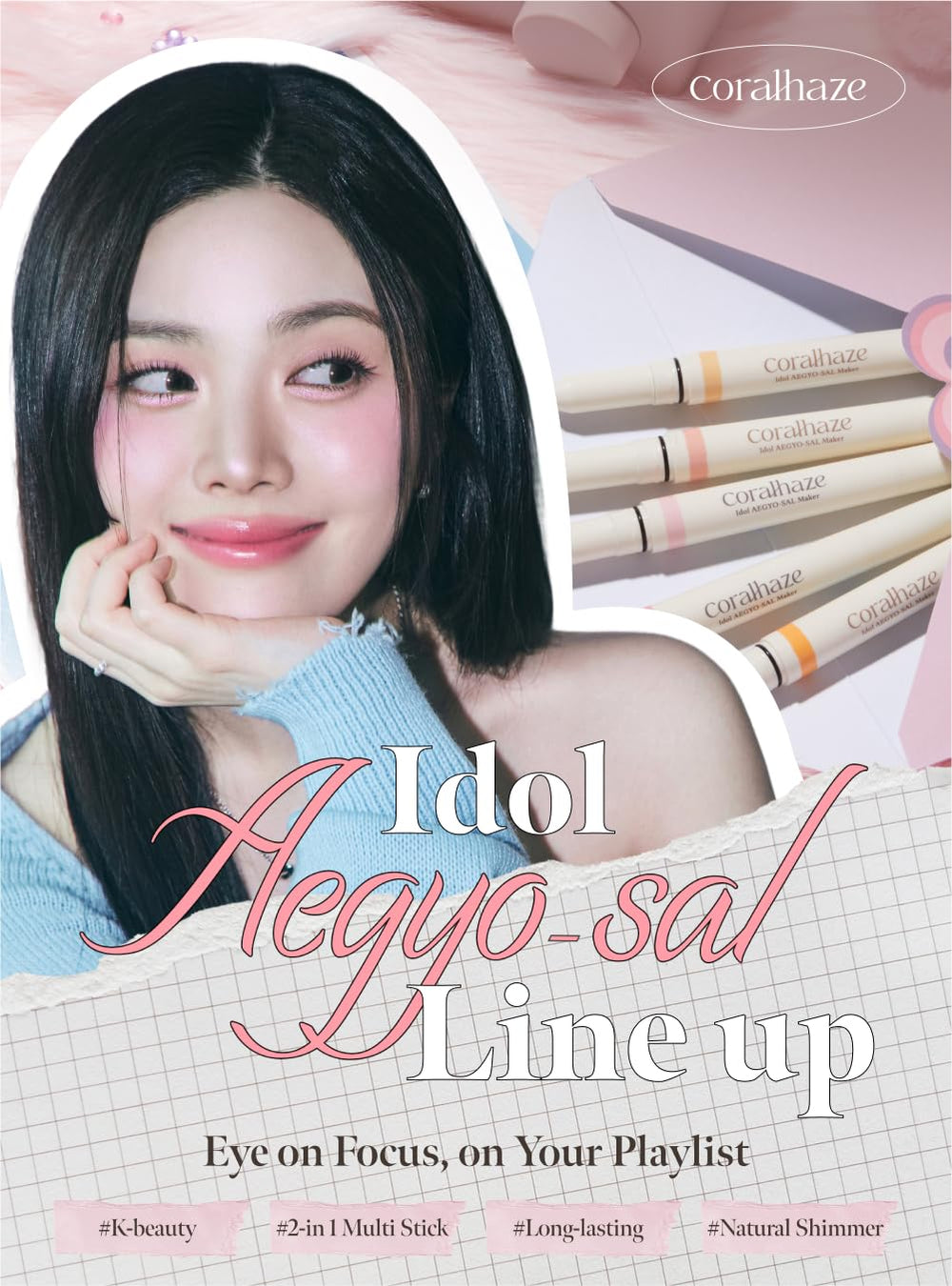 CORALHAZE Idol AEGYO-SAL Maker 2-en-1 conception, application rapide.