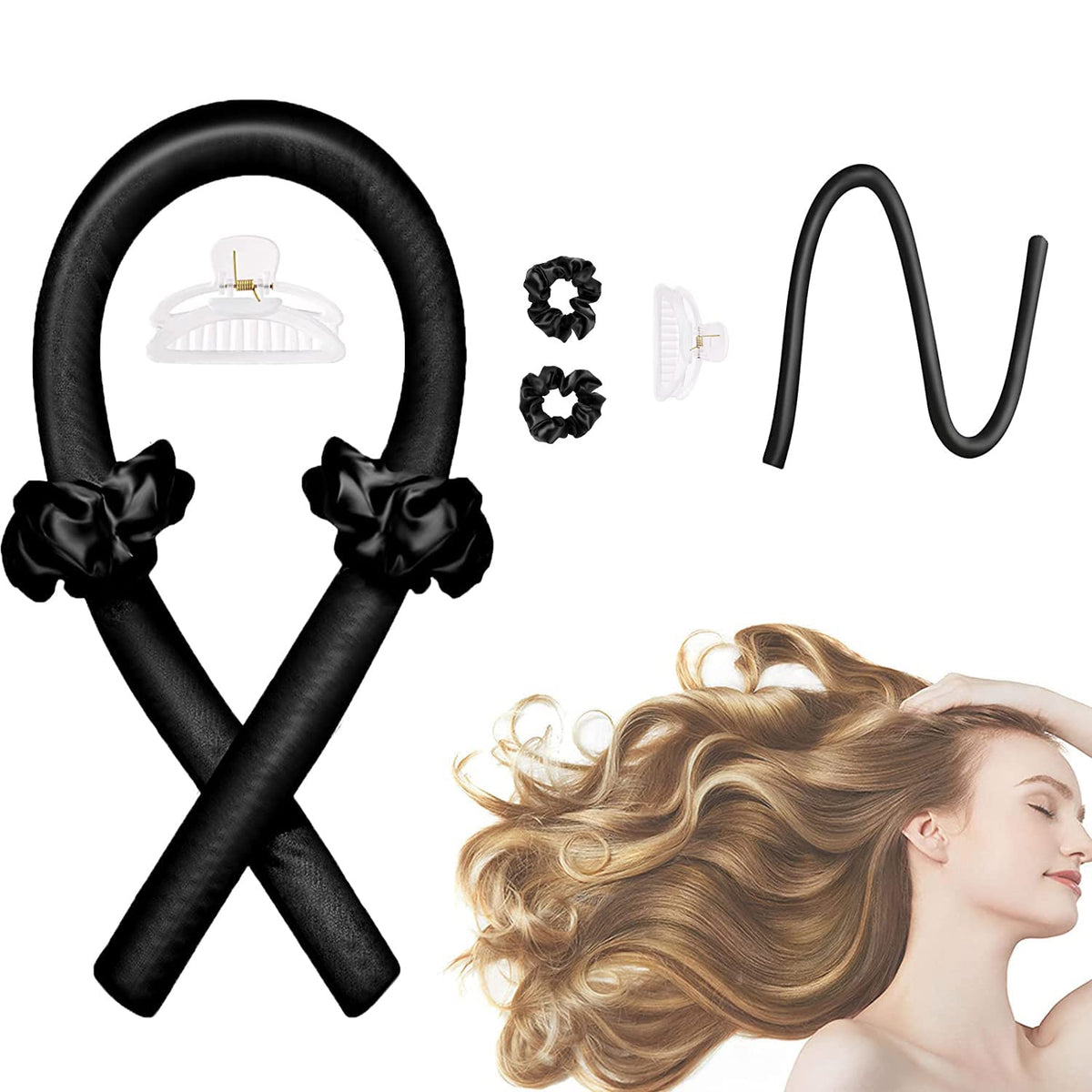 CORATED bandeau curl sans chaleur en satin, confort nocturne et maintien.
