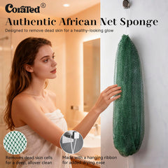 Éponge CORATED exfoliation profonde en nylon pour peau plus lisse.