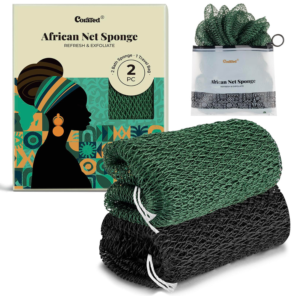 Éponge CORATED avec réseau africain authentique et noeuds pour exfolier en douceur.