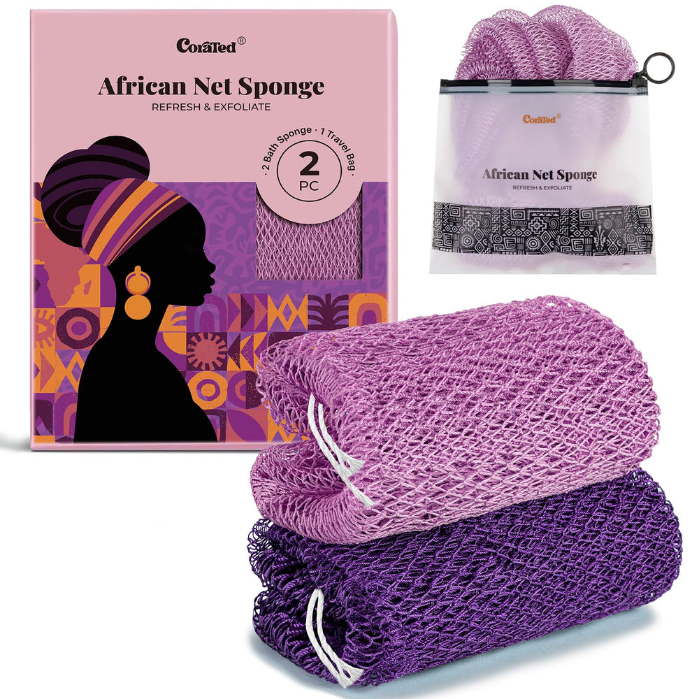 CORATED éponge réseau africaine authentique pour exfolier en douceur