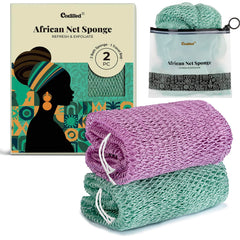 CORATED éponge réseau africain avec noeuds pour nettoyages en profondeur.