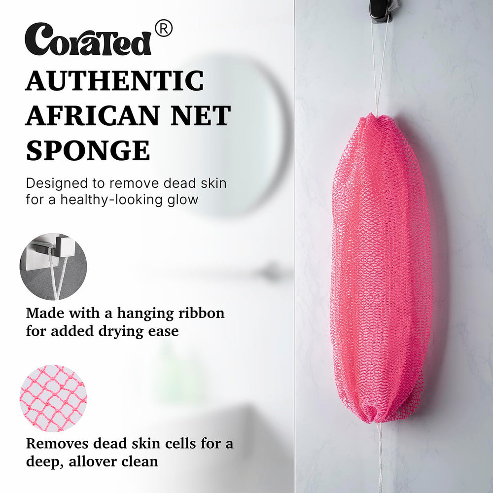 CORATED éponge douceur exfoliante, peau plus nette après chaque utilisation.