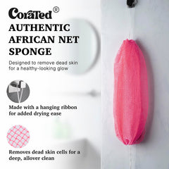 CORATED éponge douceur exfoliante, peau plus nette après chaque utilisation.
