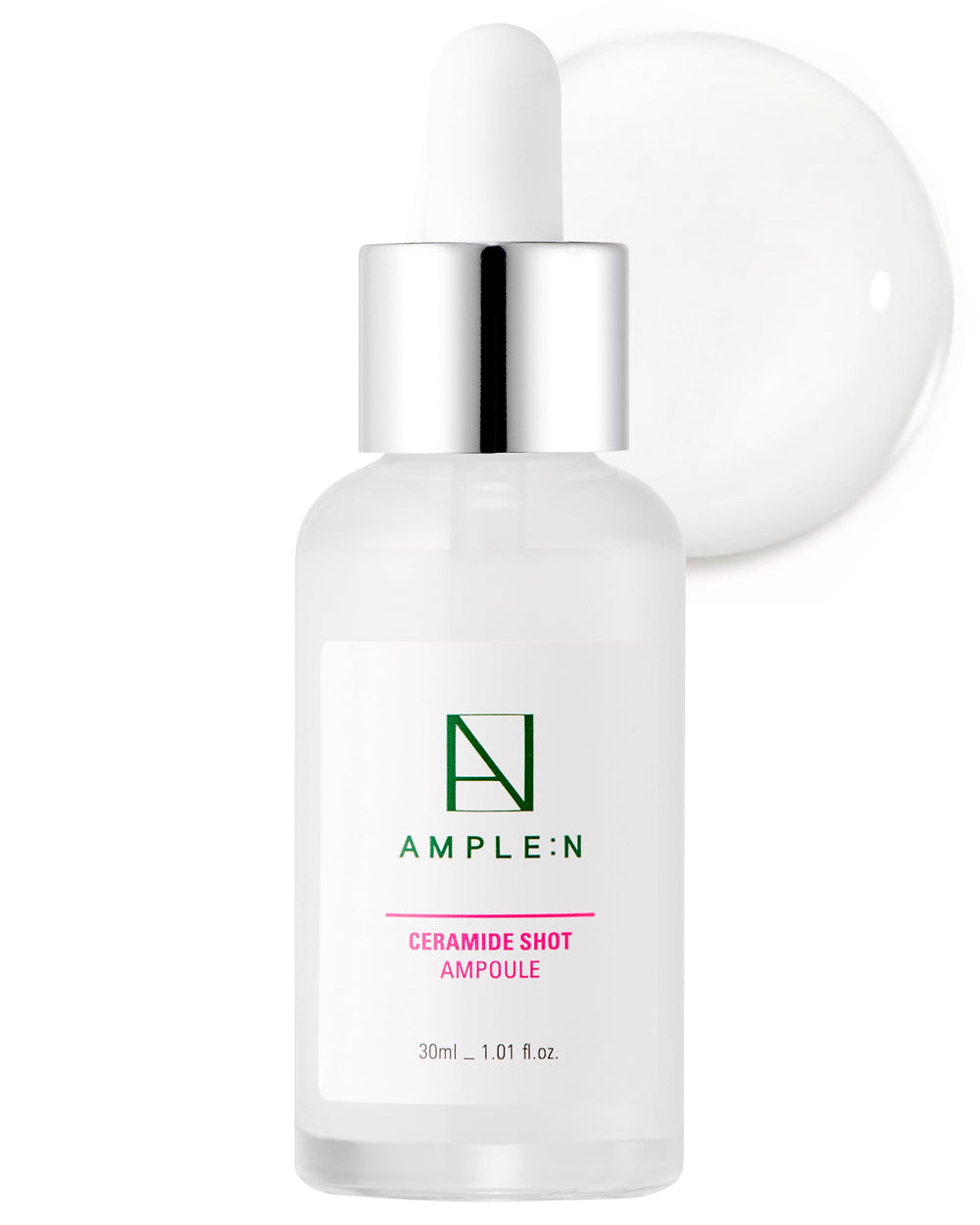 Coréana AMPLE:N sérum Ceramide — emballage élégant et hydratation durable.