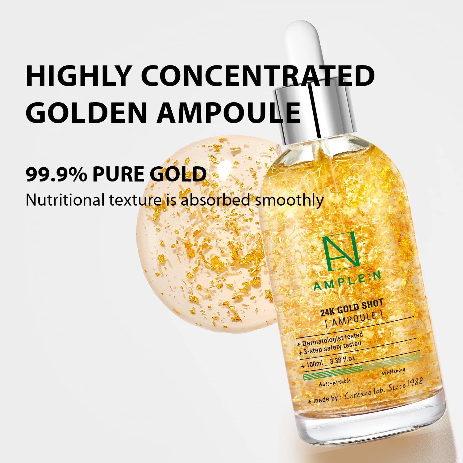 CORÉANA AMPLE:N 24k or-shot sérum – emballage chic et pratique