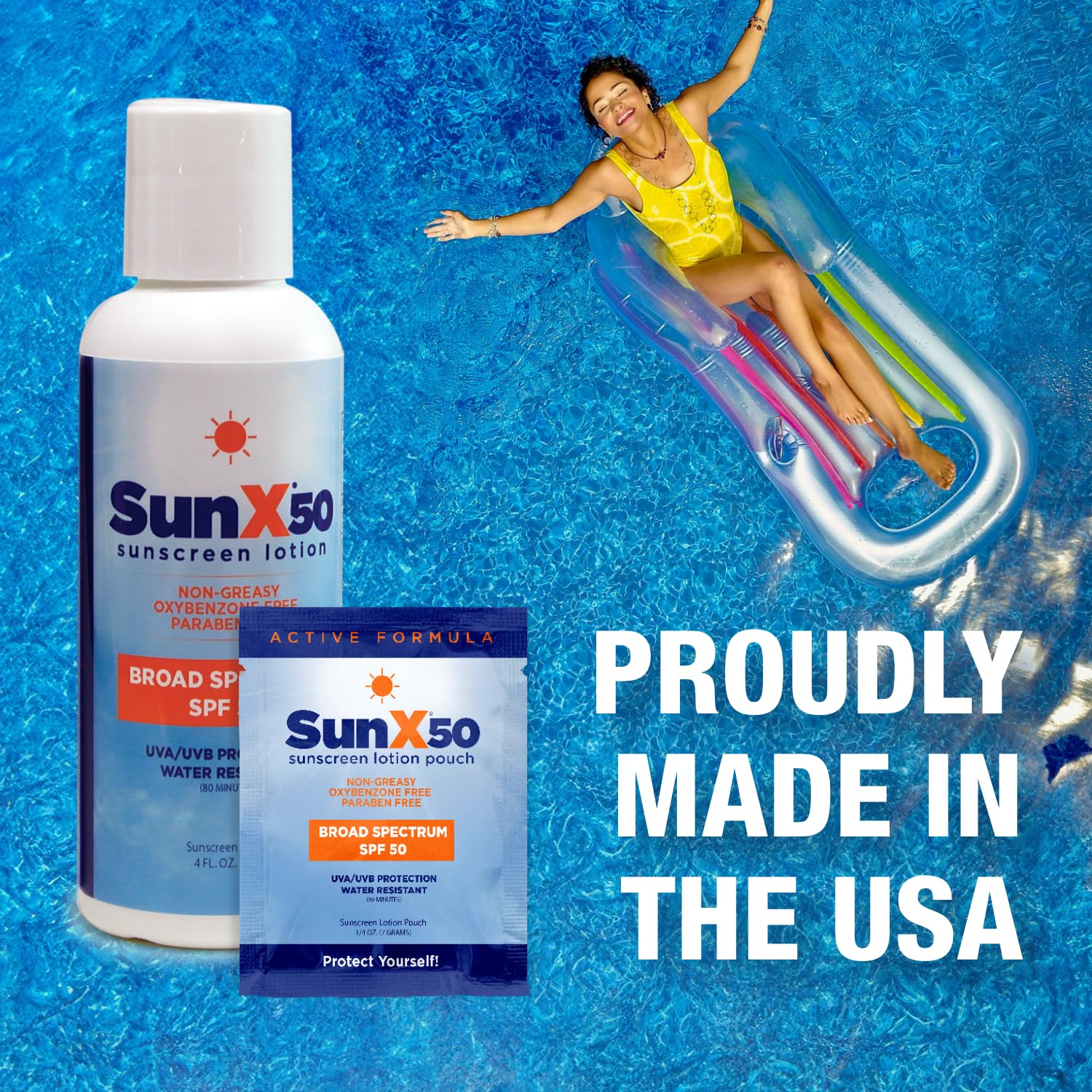 CoreTex Sun X 50 SPF packets are paraben-free with a light, non-greasy feel.