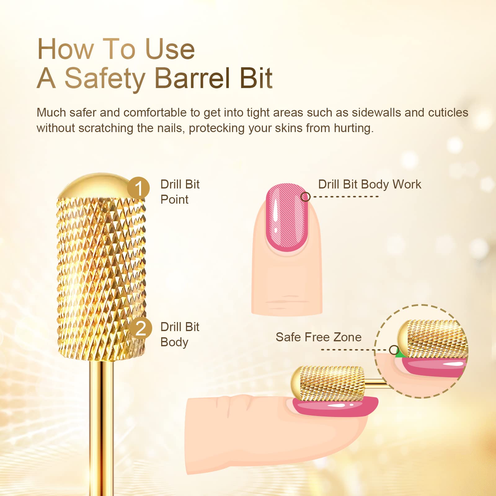 CORFULRA fraise dremel pour ongles, barillet grande ronde M, polissage constant et contrôlé.