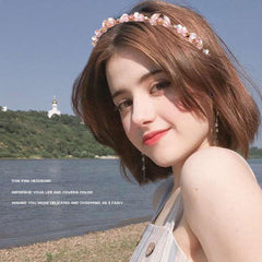 Coridy bandeau-cheveux diadème rose cristal pour ajouter une touche glamour.