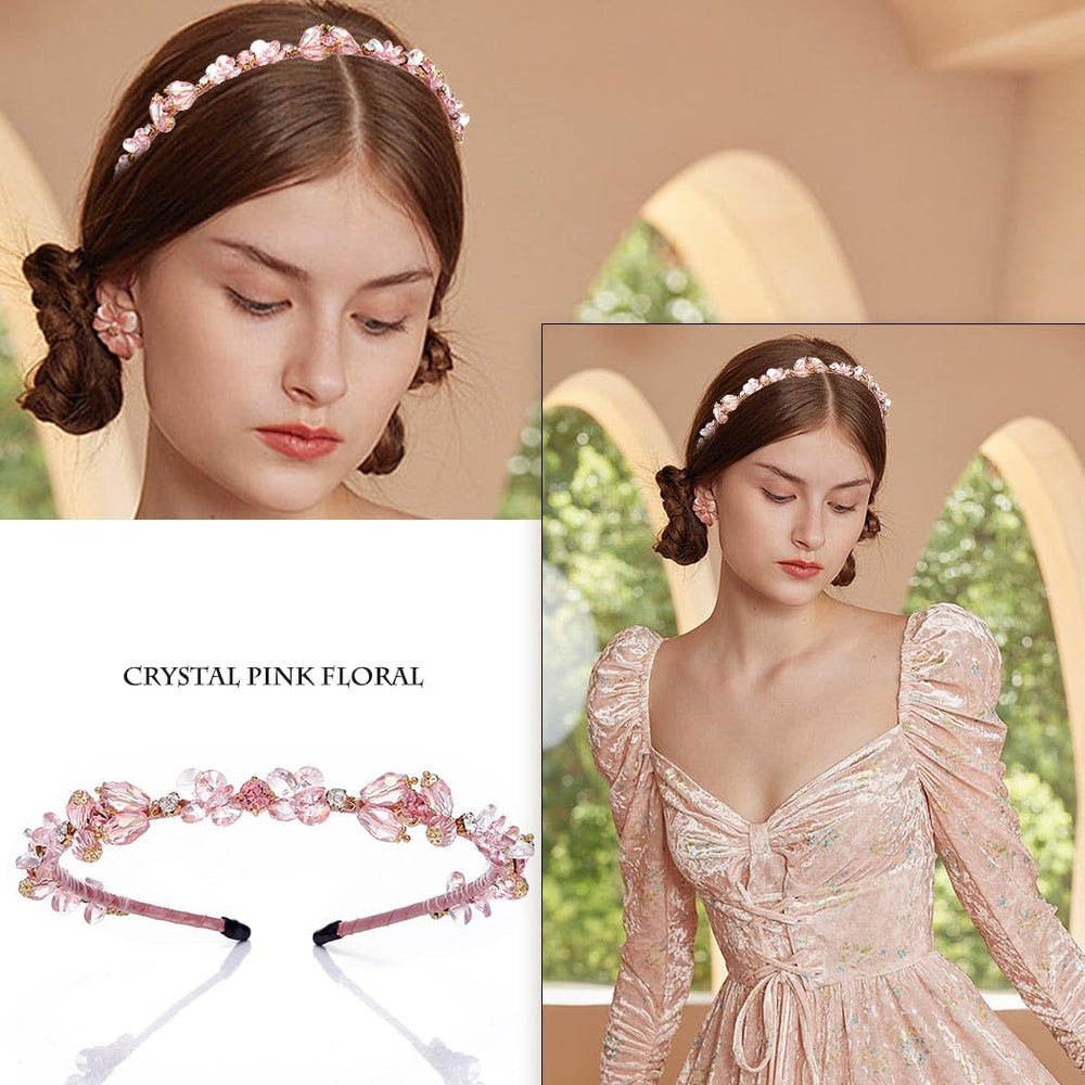 Coridy bandeau-cheveux rose diamants fin pour sublimer votre coiffure.