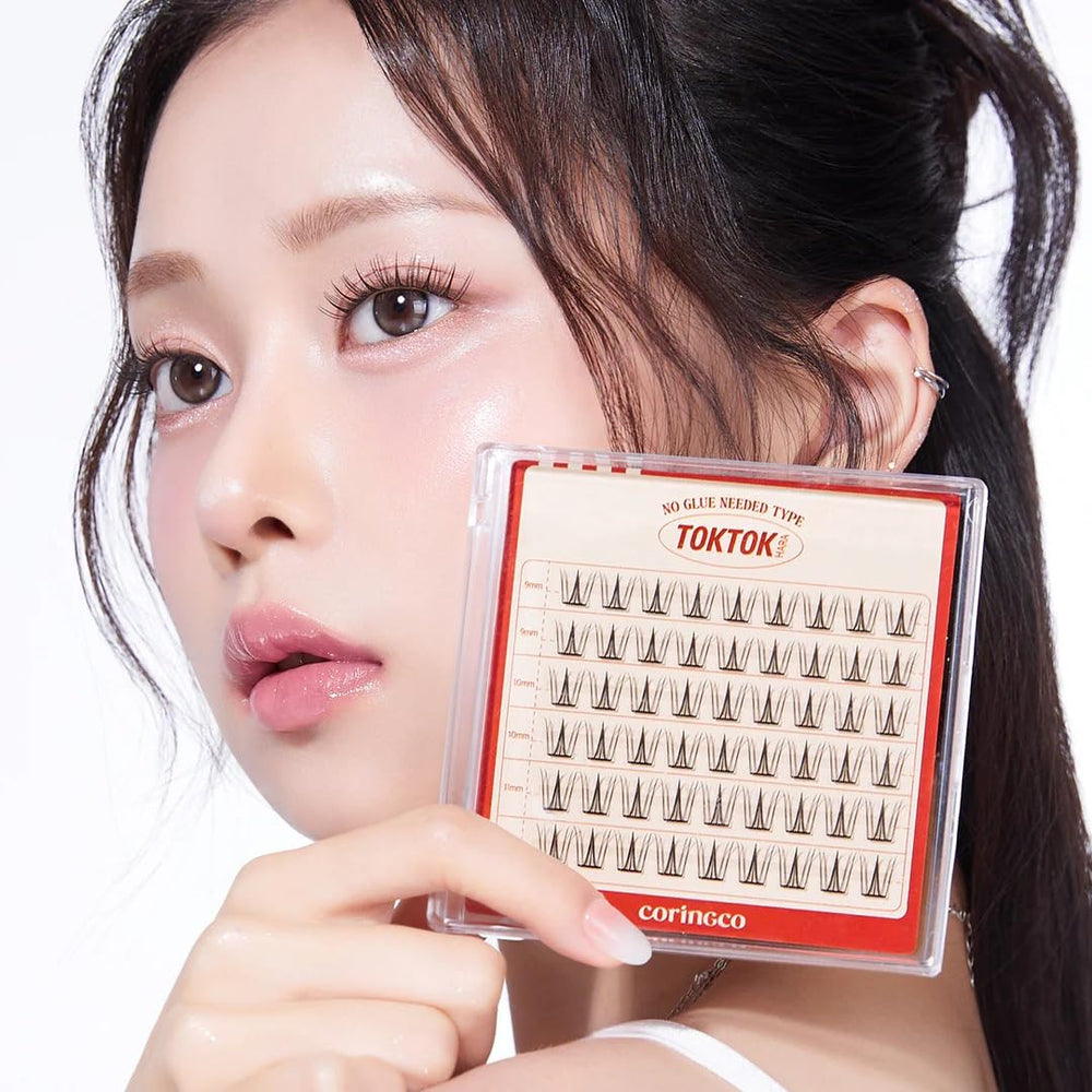 CORINGCO Toktok Hara Light self-adhesive lashes pack for quick glue-free application.
