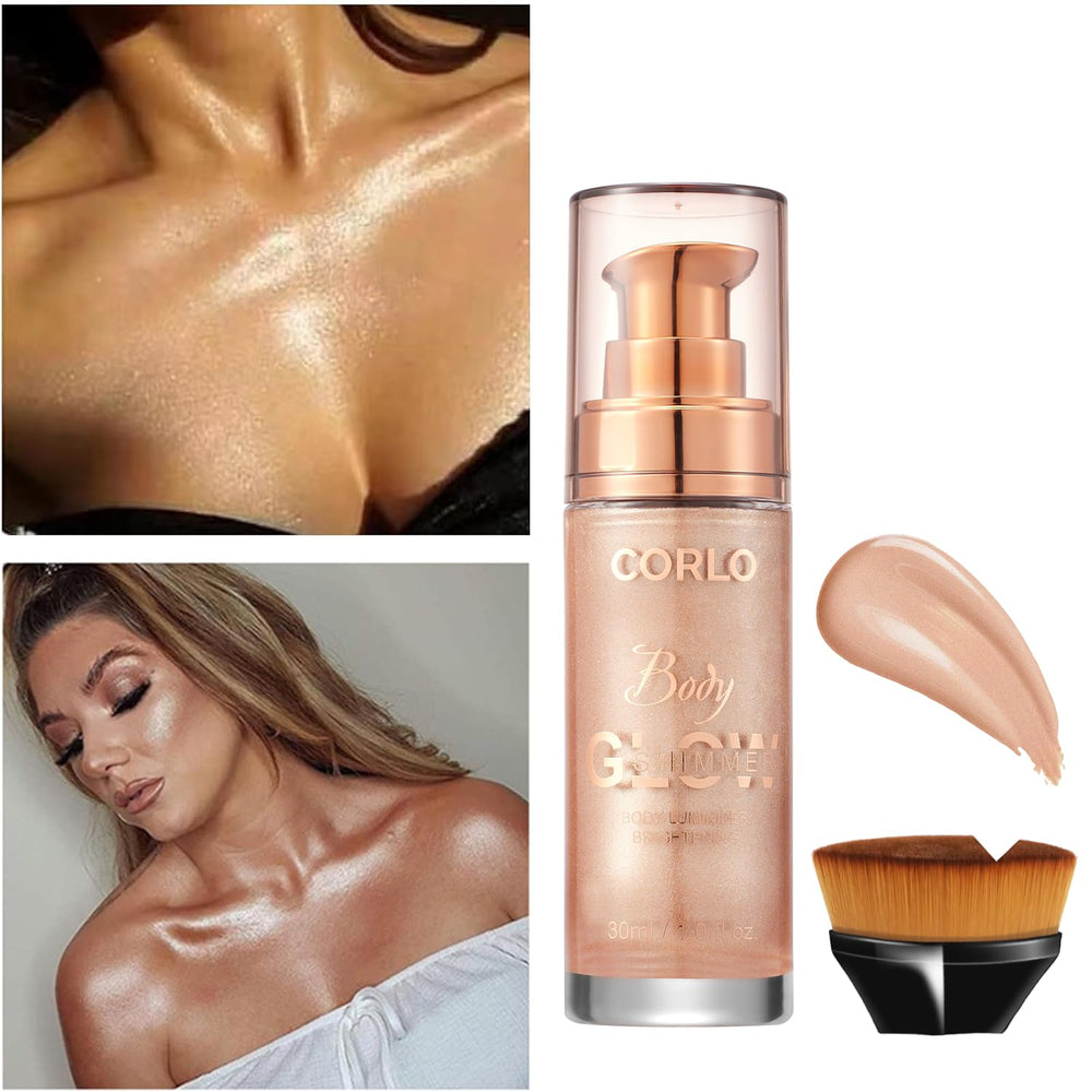Corlo Body Shimmer Oil, flacon compact et portable idéal pour les retouches.
