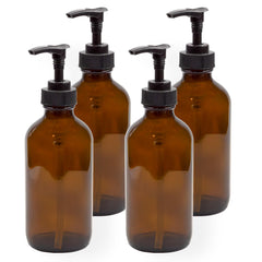 Cornucopia Brands flacon ambré en verre avec pompe noire pack 4.