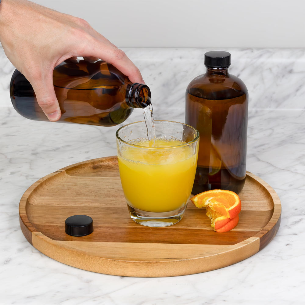 Cornucopia Brands bouteille Boston-round remplissable pour réutilisation facile.