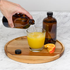 Cornucopia Brands bouteille Boston-round remplissable pour réutilisation facile.