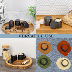 Extérieur noir mat des bocaux Cornucopia Brands pour un look professionnel.