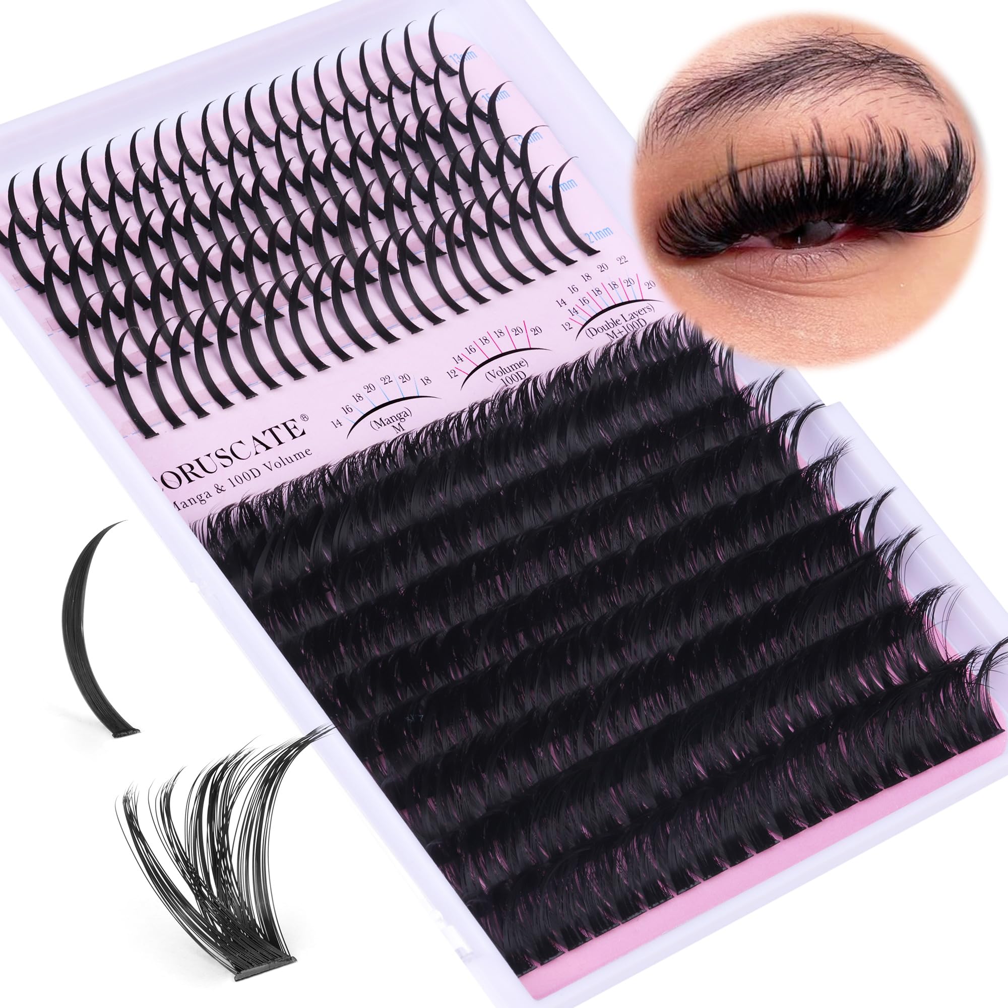 CORUSCATE cils en grappes 100D long 12-20 mm pour volume dramatique