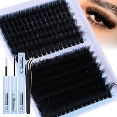 CORUSCATE cils-groupes kit 160D-260D: volume audacieux pour un regard profond.