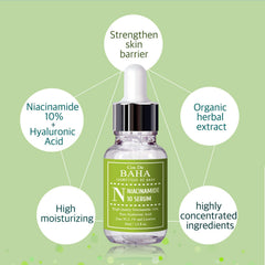 Cos De BAHA Niacinamide 10% Serum bouteille 30ml — hydratation légère sans gras.