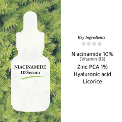 Cos De BAHA Niacinamide 10% Serum Zinc PCA — contrôle du sébum et pores dilatés.