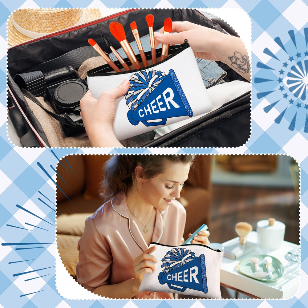 Cosblank sacs maquillage cheer bleu – design vif et attractif pour l'équipe.