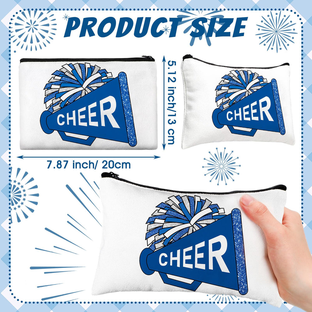 Cosblank sacs maquillage cheer bleu – matériau canvas durable pour un usage quotidien.