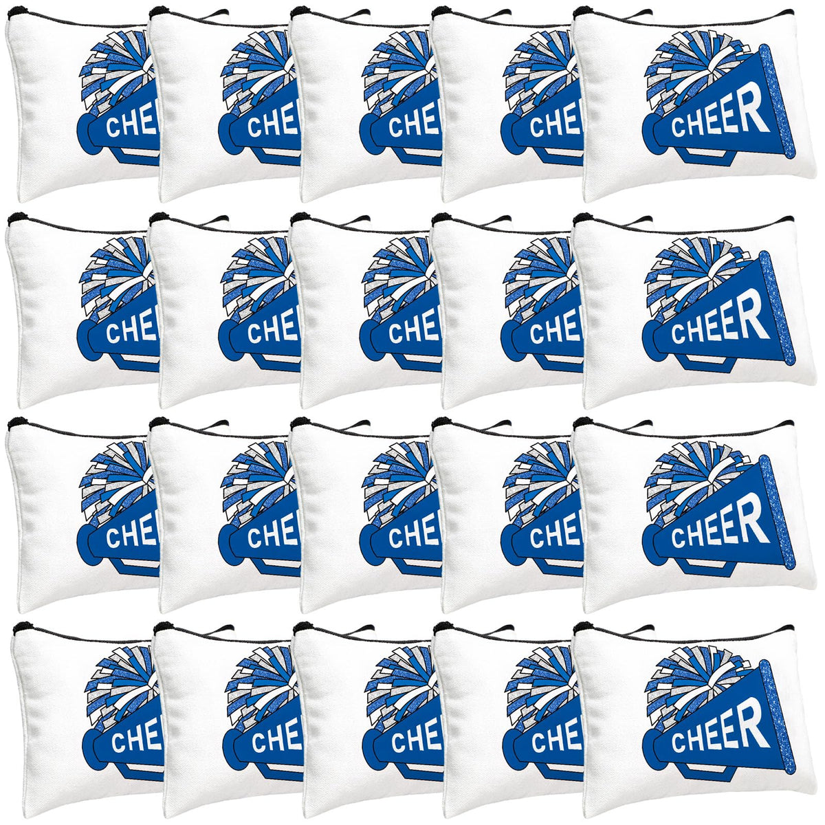 Cosblank sacs maquillage cheer bleu – ensemble de 20 pour organiser les affaires d'équipe.