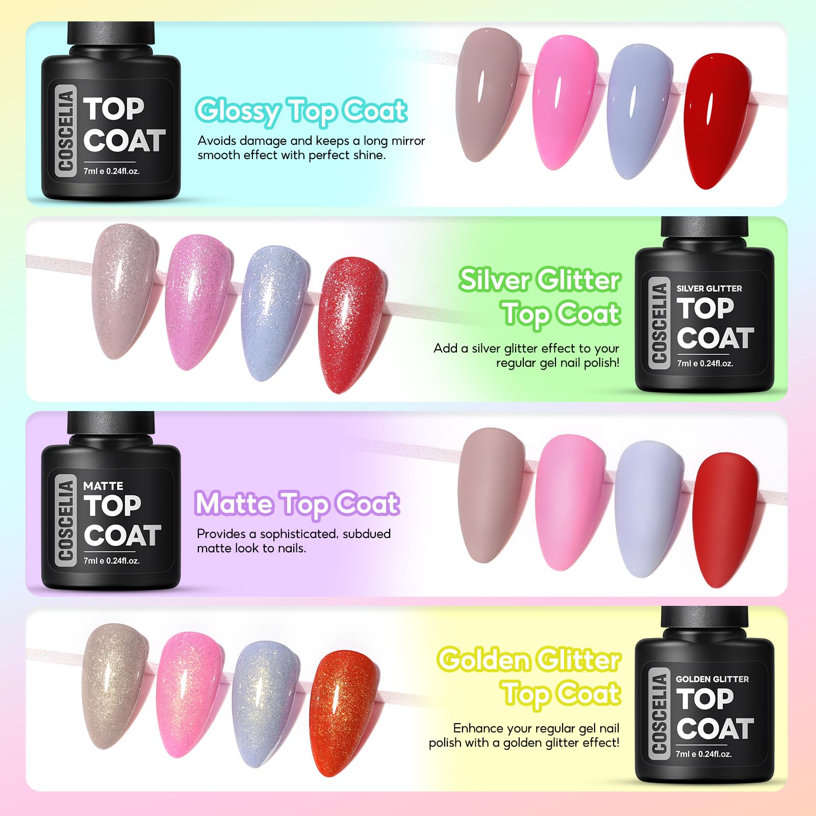 Coscelia base vernis gel, adhérence solide pour une pose durable.