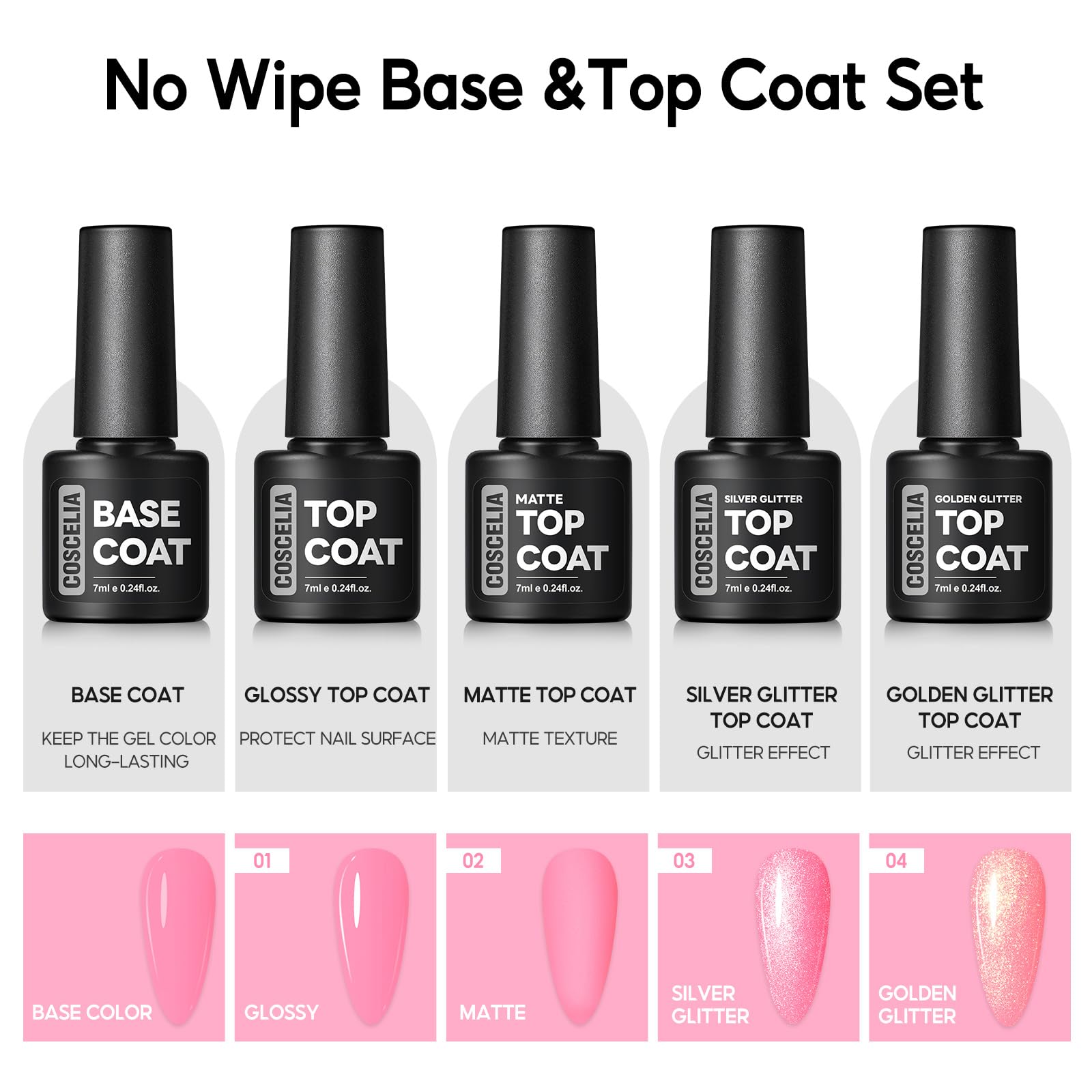 Coscelia couche de finition matte – vernis gel, allure chic et moderne