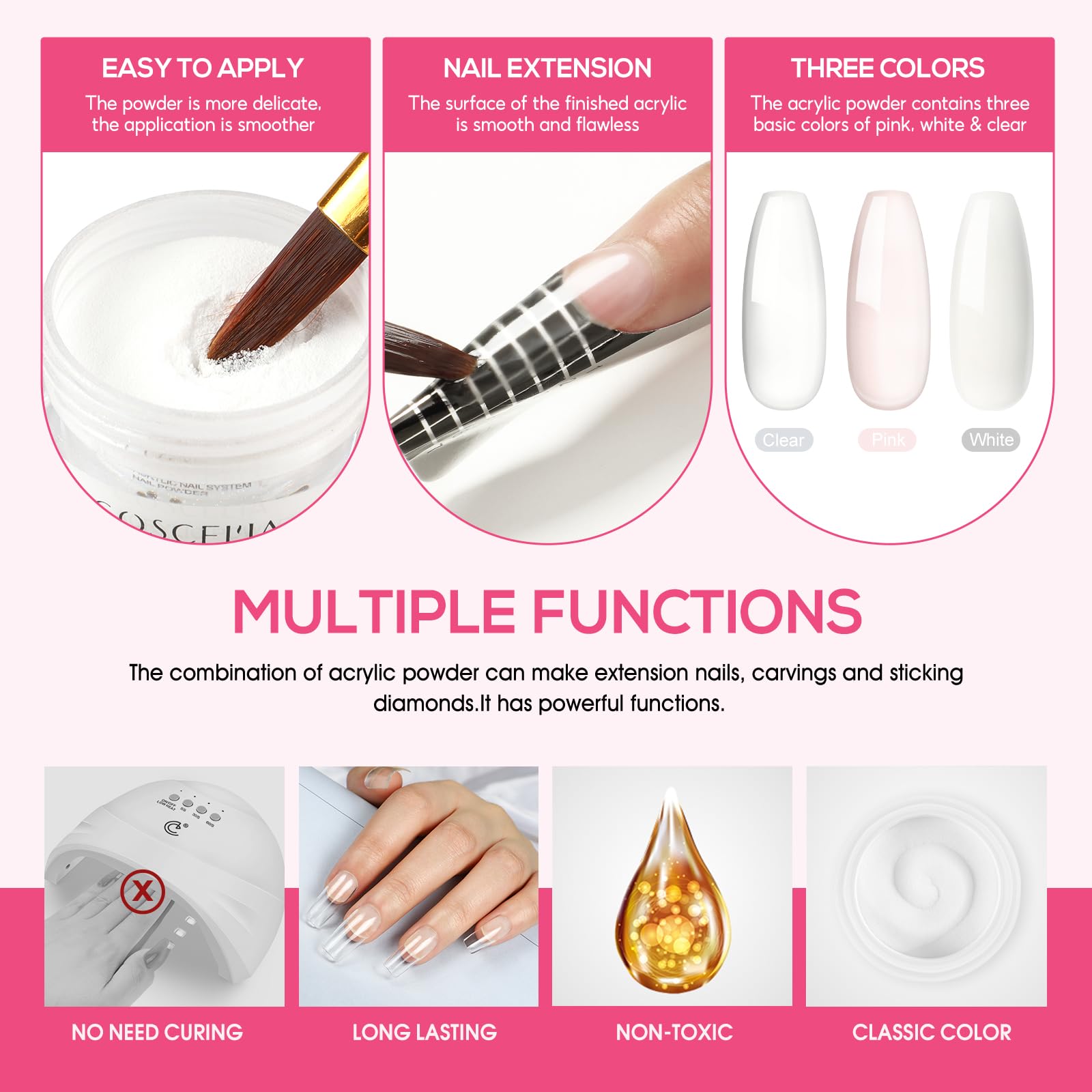 COSCELIA glitter rhinestones for sparkling accents in DIY nail art.