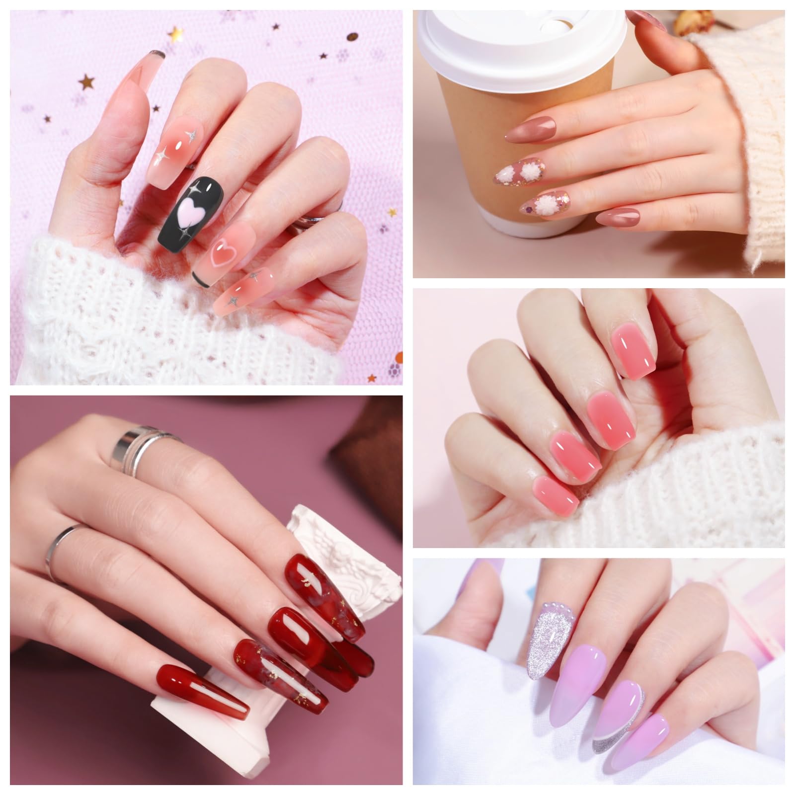 COSCELIA Jelly Gel, palette de teintes, offre des finitions translucides pour un style naturel.