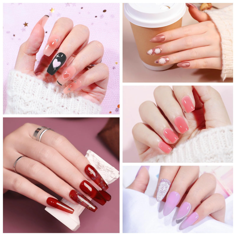 COSCELIA Jelly Gel, palette de teintes, offre des finitions translucides pour un style naturel.