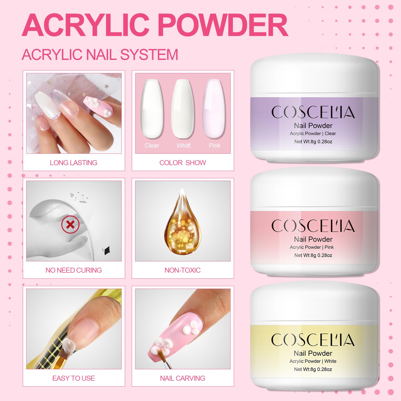 Coscelia kit tips-ongles-faux: 100 embouts faciles à poser.