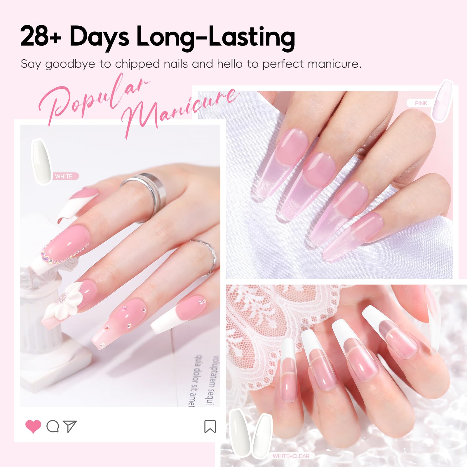 COSCELIA poudre acrylique rose – designs élégants et personnalisables