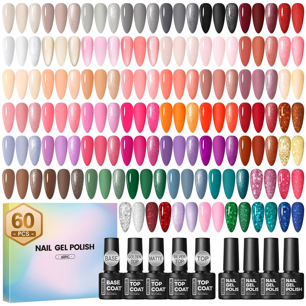 Coscelia set vernis gel 60 bouteilles pour une manucure durable à domicile.