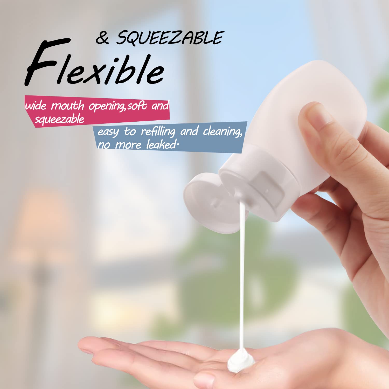 Plastique léger et durable Cositina, bouteilles compactes pour voyager sans encombre.